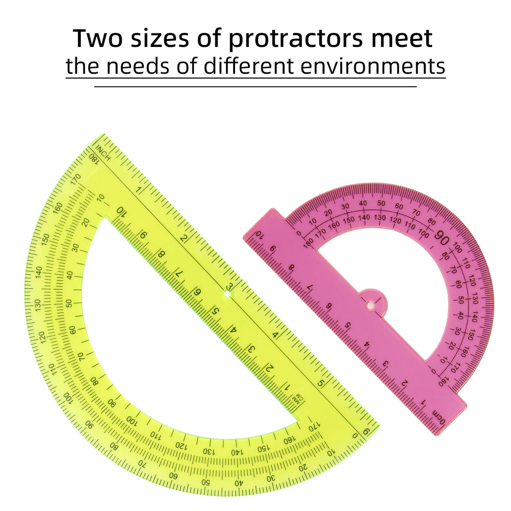 30cm Ruler Set - 6-Piece Measuring and Drawing Kit with Straight Ruler, Protractor, and Triangle Set