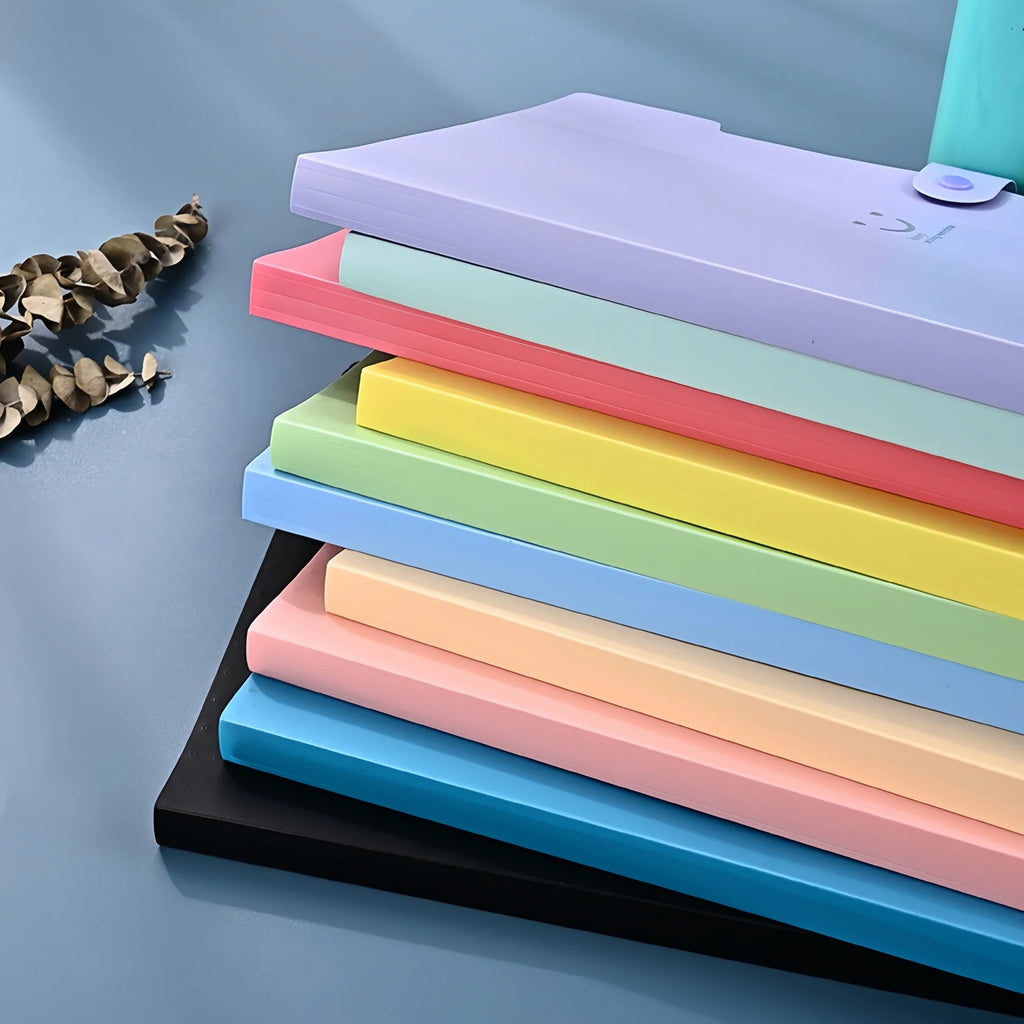 5page Classic Accordion File Folders - A4 Document Storage Bags with Plastic Material and Test Roll Holder - Durable and Expanda
