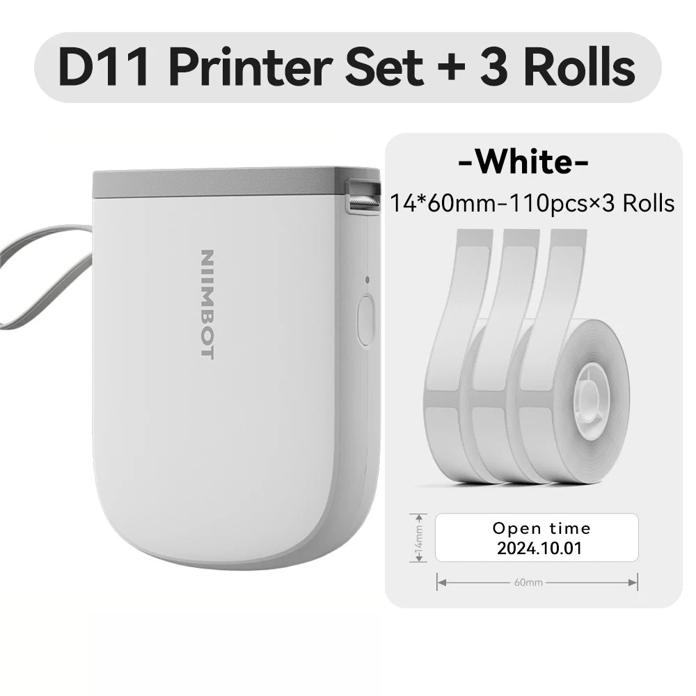 Niimbot D11 Mini Printer Wireless Phone Pocket Thermal Label Maker USB Rechargeable Inkless DIY Name Price Tag Sticker Machine