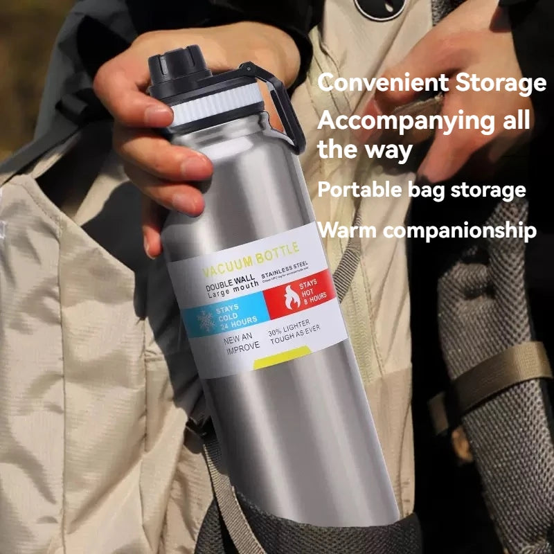 600/800/1000ML Thermos Bottle Stainless Steel Car Thermal Cup Keeps Cold and Heat Thermal Mug Sports Insulated Cup Vacuum Flask