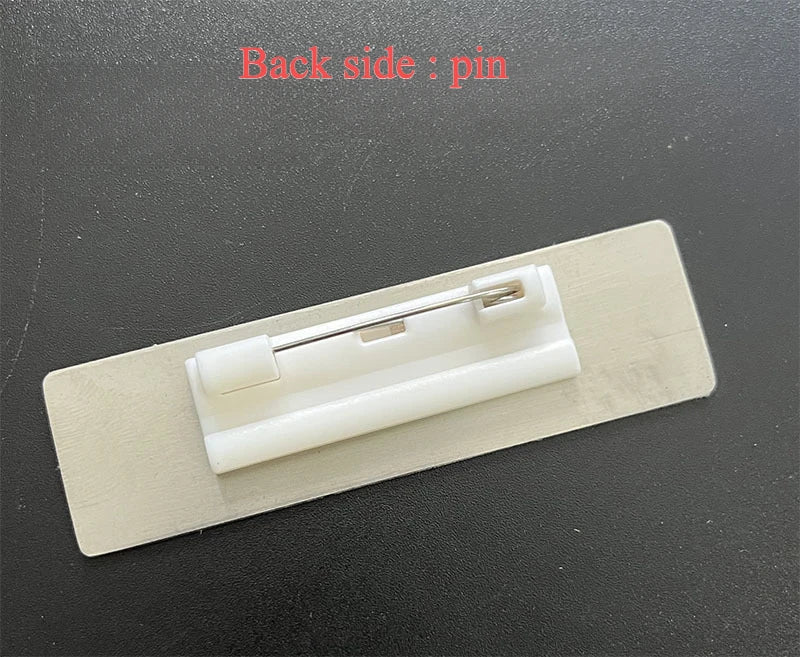 7*2cm Customize Logo/Name Stainless Steel Nametag Brooch with Brushed Finish Customize Company Brand Employee Identification