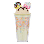 450ml Fashion Cartoon Ice Cream Straw Cup Adorable Plastic Bear Drinking Cup With Lid Milk Tea Cup For Women Girls Outdoor Home
