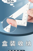 M&G Ruler Set, Cast Iron Material, Straightedge, Triangle Ruler, Protractor, Includes pp Box, Student Math Drawing Set