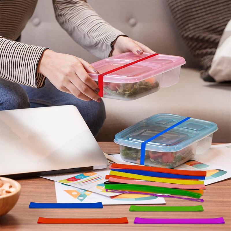 10PCS Silicone Rubber Bands Large Multicolor Elastic Rubber Wrapping Bands For Notebook Office Outdoor Gear Gifts Packing Christ