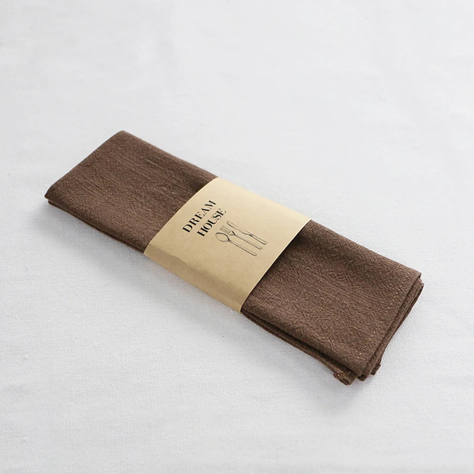 1PC Thicken Cotton Linen Colorful Cloth Napkins,Reusable Fabric Placemat,for Kitchen Dining Hotel Restaurant Serving Table Decor