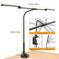 LED Ultra Bright Eye-Caring Desk Lamp 24W Stepless Dimming Flexible Gooseneck Clip-on Office Architect Desk Lamp PC Screen Lamp