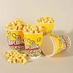 50Pcs 32/46oz Disposable Single Wall Coated Paper Popcorn Bucket Cup Food Grade Greaseproof Cinema Containers Movie Night Party