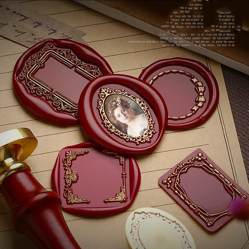 Fire Paint Seal Wax Stamp Heads Photo Frame Series Sealing Wax Stamp Head For DIY Scrapbooking Envelope Wedding Party Invitation