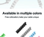 10pcs Cable Protector Silicone Charge Cable Spiral Winder Wire End Cord Savers Cover For Phone USB Charger Cable Accessories