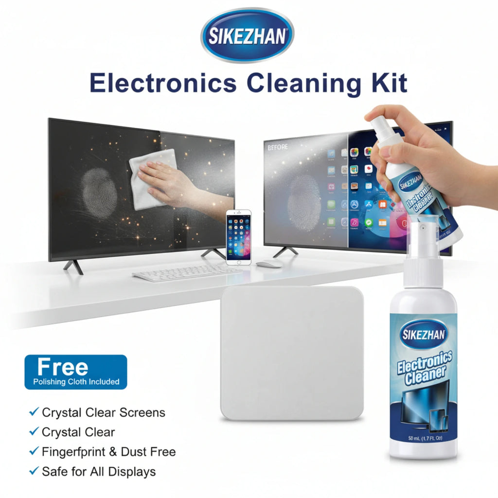 Screen Cleaner Spray & Cloth Kit - Safe for LED, LCD, OLED TVs, Monitors, Laptops & Car Displays - Streak-Free Cleaning Solution