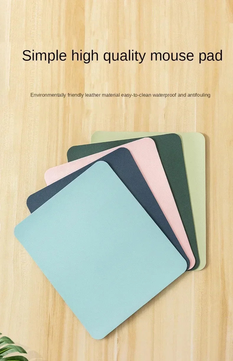 Small Mouse Pad Non-Slip Waterproof Desk Mat, Portable PU Leather Computer Pad for Office Gaming Laptop, Anti-Scratch Mousepad