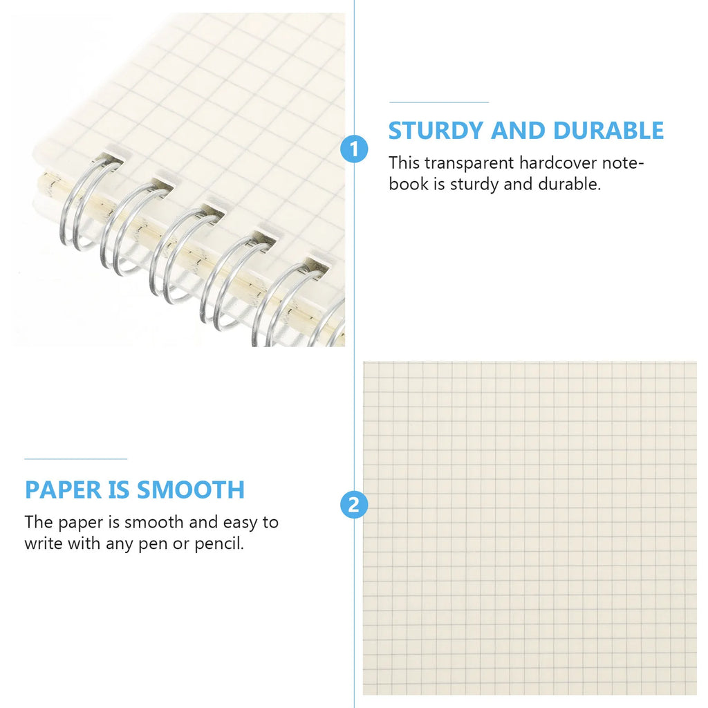 2Pcs Spiral Math Notebook Graph Paper Grid Notepad Ideal for Students Engineers Journaling Sketching Scheduling Daily Planning