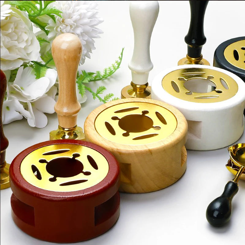 DIY Sealing Wax Spoon Bead Melting Heater Lacquer Furnace Solid Wood Stove Seal Supplies For Stamp Wax Stamp Craft Wedding Gifts