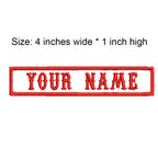 4 Inches Wide Customized Name Small Tag Embroidery Patch Iron On Sew On Clothing For Left Chest Tell Us Need What Texts
