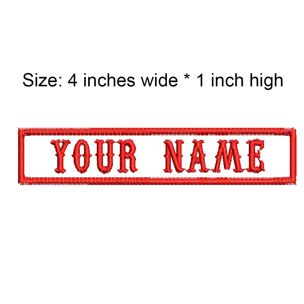 4 Inches Wide Customized Name Small Tag Embroidery Patch Iron On Sew On Clothing For Left Chest Tell Us Need What Texts