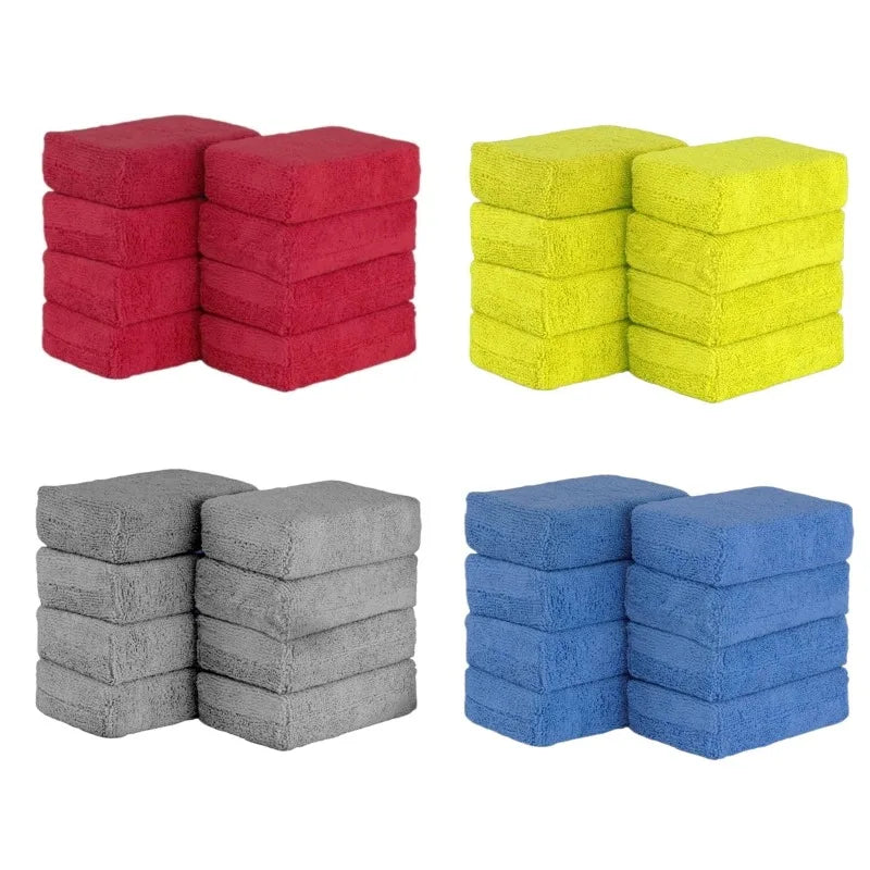 8PCS Microfibre Car Wax Applicator Pads Soft Rectangle Foam Auto Detailing Wax Sponge Paint Care Polishing Pad for Auto Cleaning