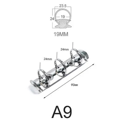 30mm A5A6A7 Notebook 6-Hole Binder Clips Binding Replacement Clip Metal Rings Accessories Loose-leaf Budget Binder Binding Rings