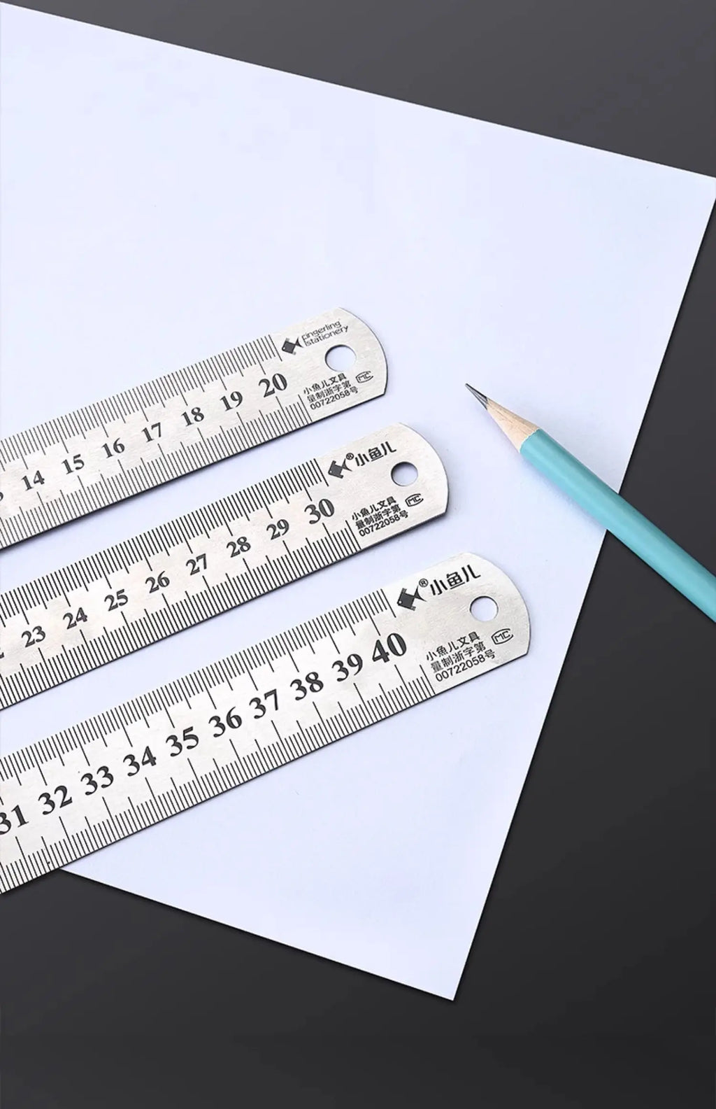 Stainless Steel Metal Straight Ruler Precision Double Sided Precision Measuring Tool Scale Metric Ruler Accessories 15-40cm