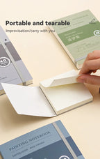 40sheet Tearable Drawing Notebook Sketchbook Handbook 250gsm Paper Mini Book for Watercolor Acrylic Marker Pen Gouache