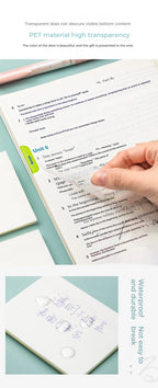 50 Sheets Transparent Sticky Notes Waterproof Message Stickers for Note Books Convenient Reporting & Signature Stickers