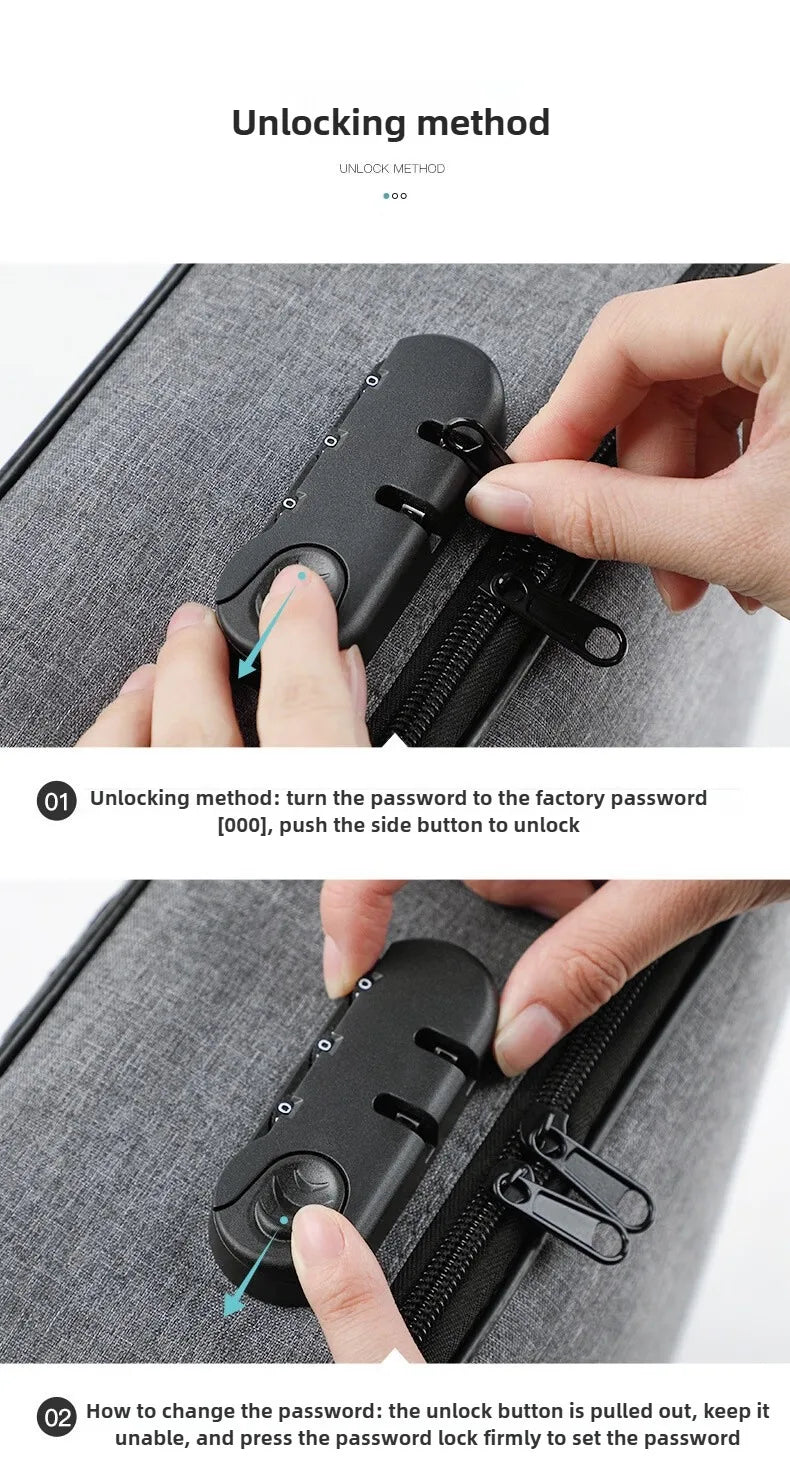 Lockable Document Storage Bag Multi Compartment Passport Card Certificate Organizer Travel Household Important File Box