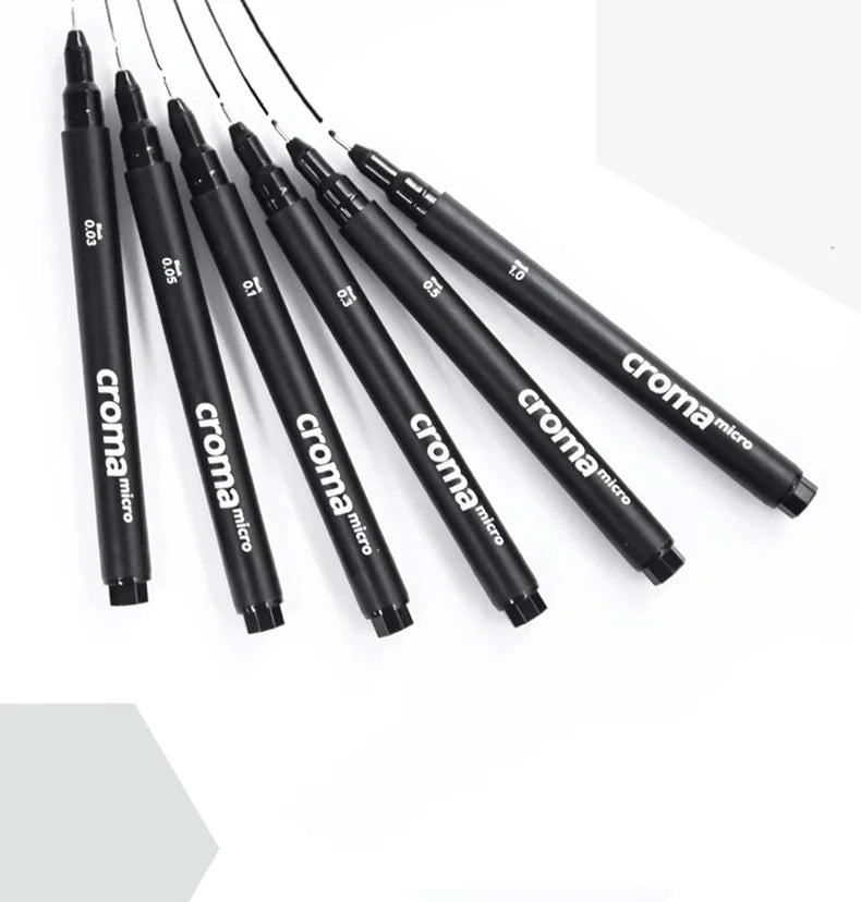 Pigment Liner Pigma Pen 0.1mm/0.03mm/0.05mm/0.5mm/1mm Different Tip Black Fineliner for Sketching Drawing Micron Ink Marker Pen