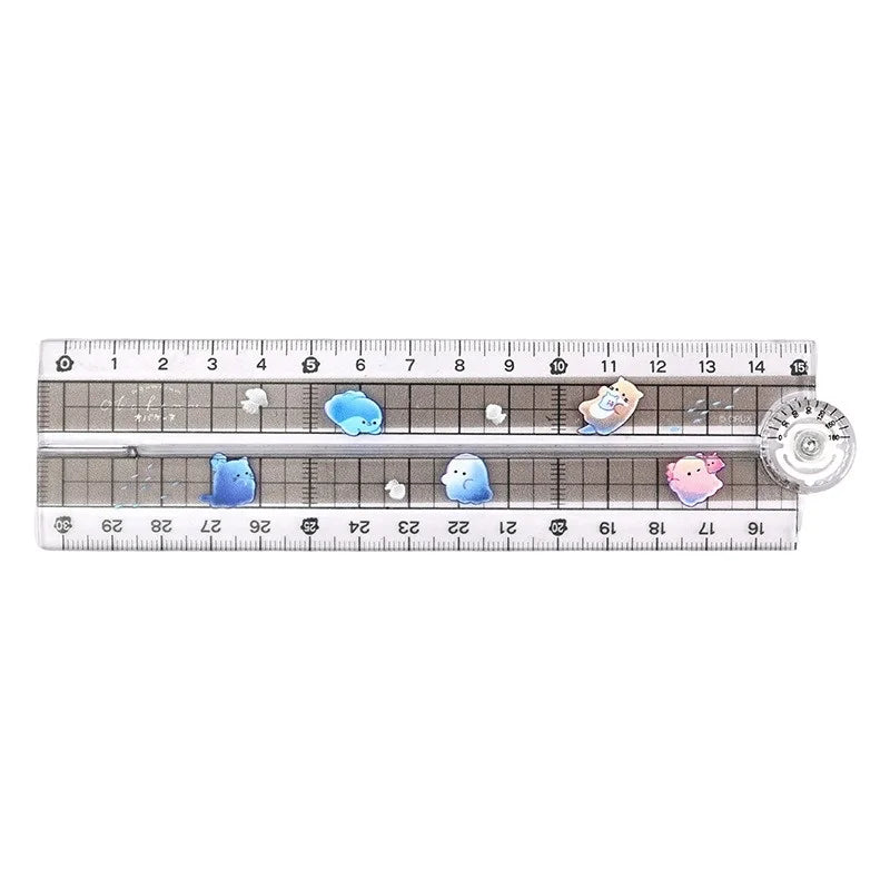 High Quality Folding Ruler Blue Ocean Serie Straight Edge Ruler Flexible and Portable Clearly Marked Scale for School&Office Use