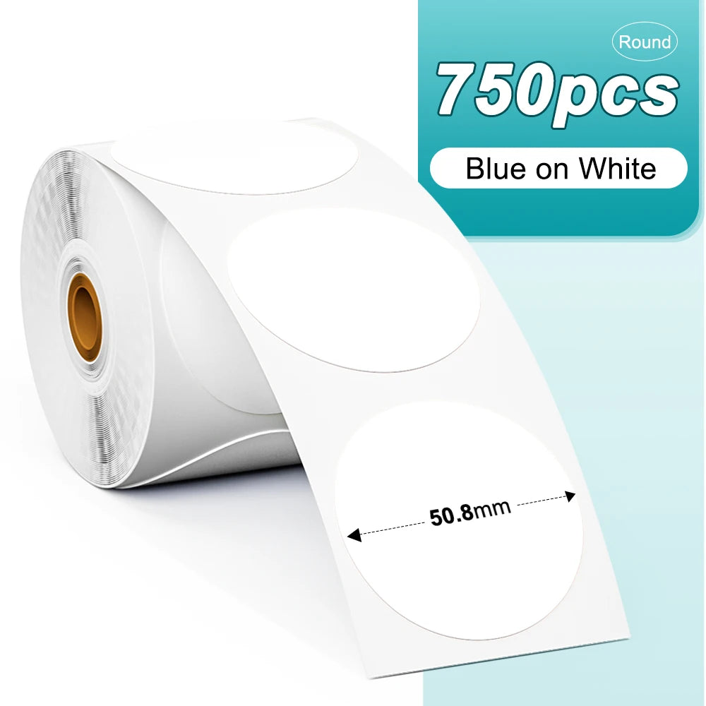 Phomemo PM241 Shipping Printer Label Sticker Round Paper Square Label Rainbow Color for DIY Logo Design Small Business Adress