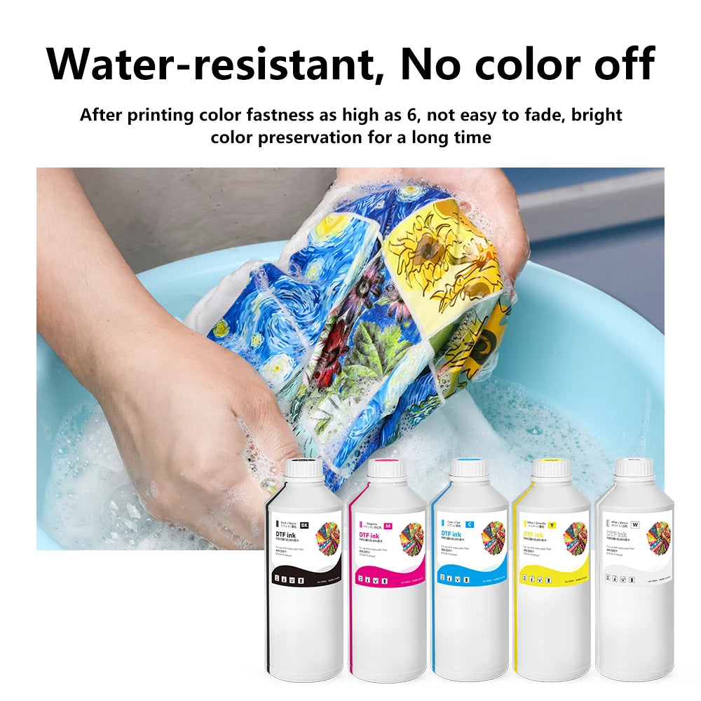 DTF Direct To Film Transfer Ink DTF Ink 1000ML/Bottle For Epson DX5 DX7 4720 XP600 Printhead L1800 1390 L805 L3200 DTF Printer