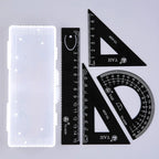 4 Pcs/Set Math Sets Metal Ruler Triangle Ruler Protractor with Box for School Student Geometry Sets