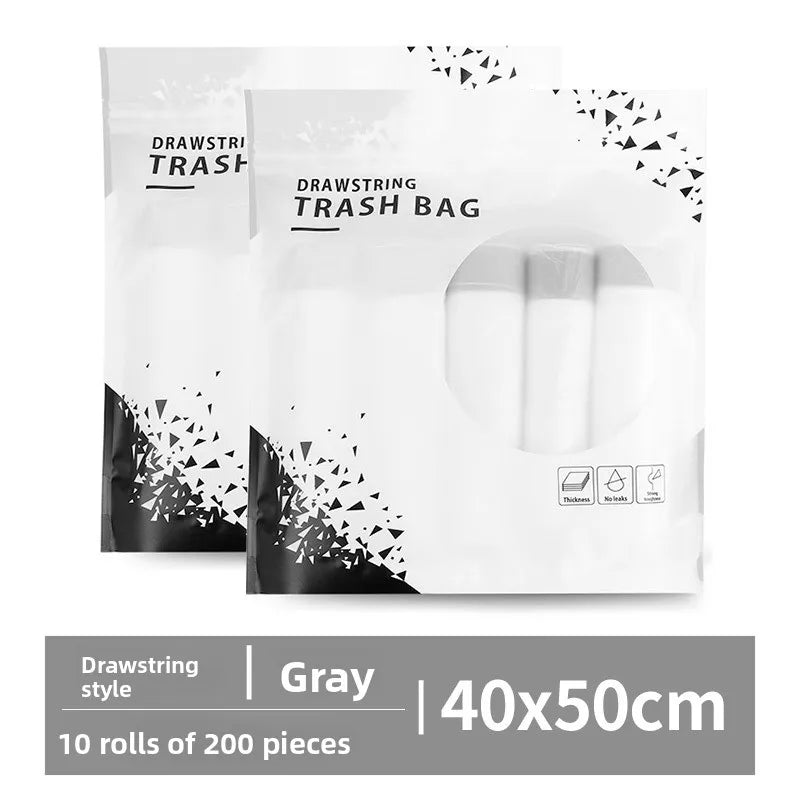 Drawstring Trash Bags Kitchen Waste Disposable Garbage Can Liners Strong Home Office Assorted Sizes Clear