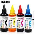 100ml Universal Dye Ink BK C M Y Kit Compatible For HP Canon Epson Brother Deskjet Inkjet Printer Tank Cartridges CISS