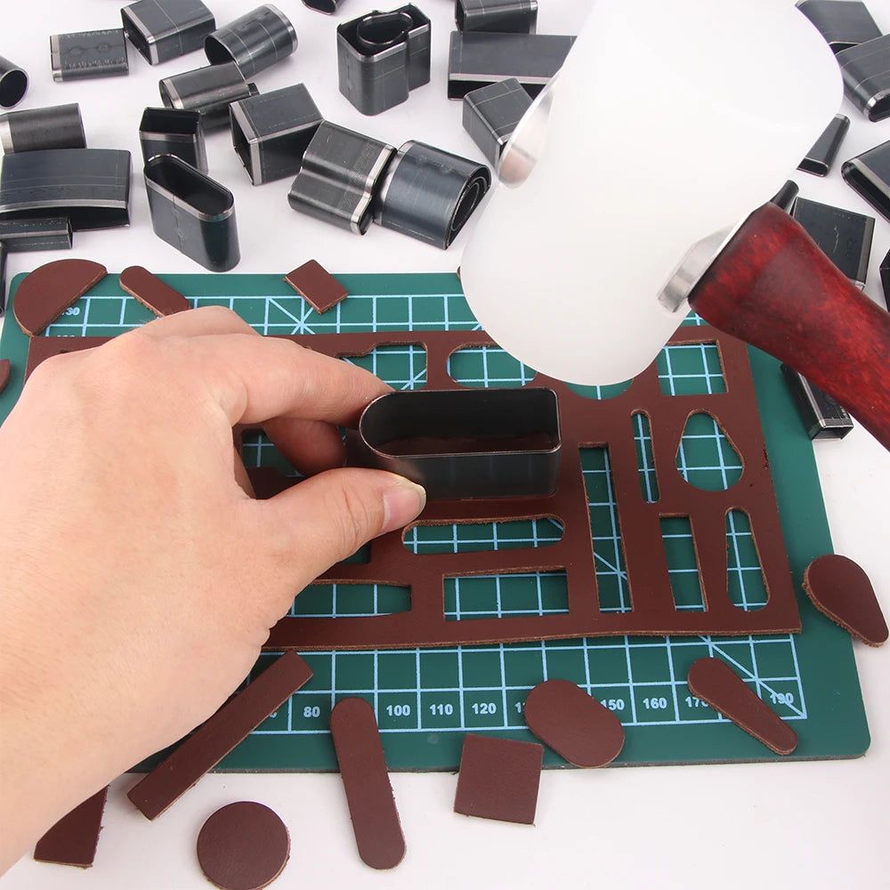 24/39/52/55pcs Punch Cutters - Various Shaped Style Hollow Punch Cutter Set - DIY Faux Leather Craftwork Hole Punching Tool Set