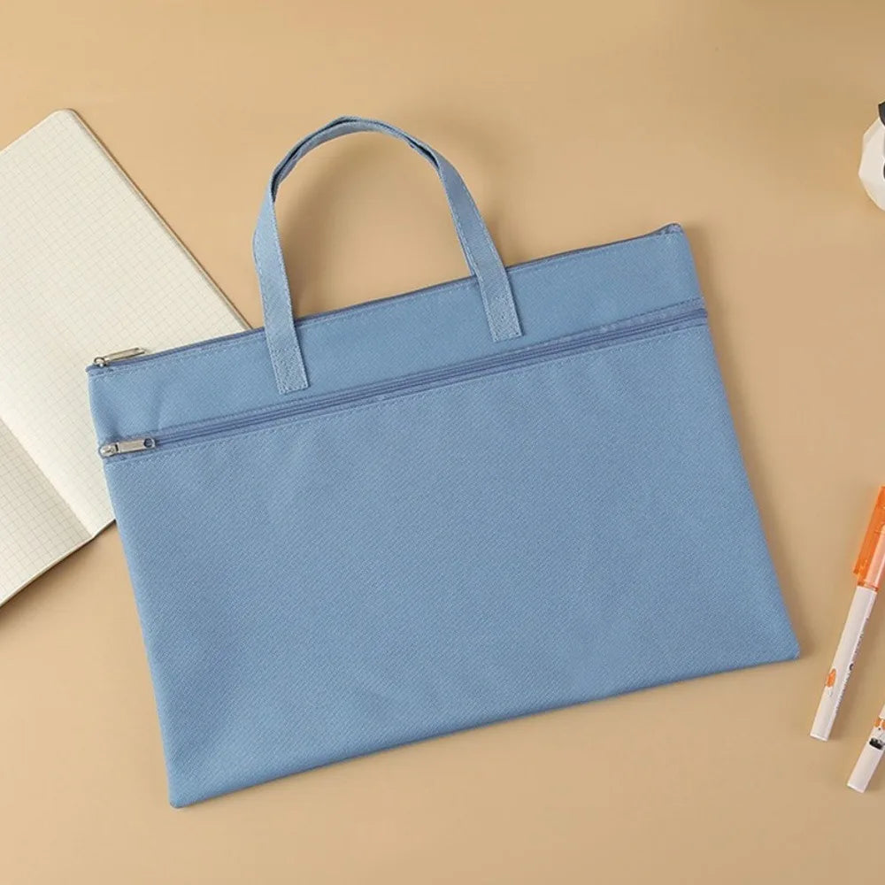 A4 File Bag Portable Zipper Oxford Cloth Waterproof 8k Sketch Drawing Art Storage Bag Canvas Bag School Office Filing Products