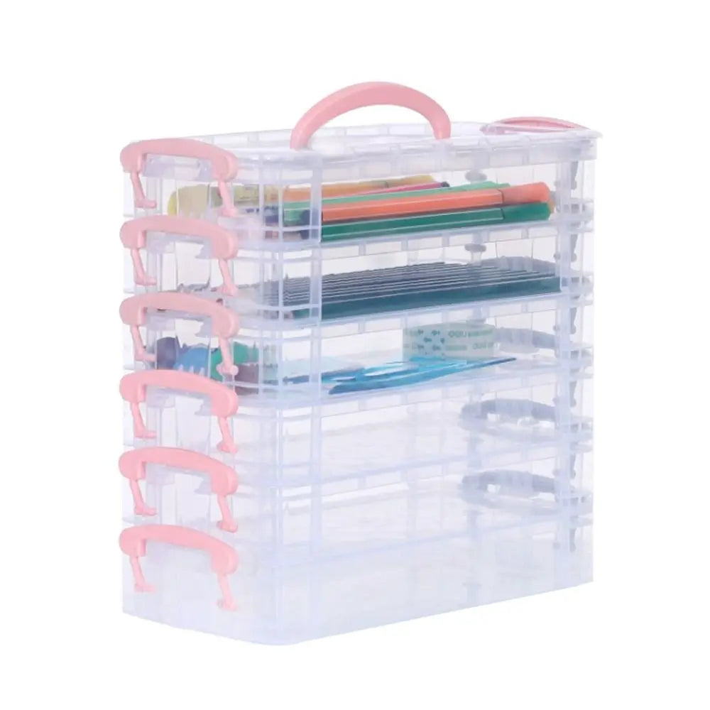 3/6-layer Paintbrush Box Watercolor Detachable Pen Storage Box Color Multi-function Stationery Organizer School Supplies