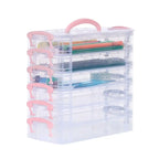 3/6-layer Paintbrush Box Watercolor Detachable Pen Storage Box Color Multi-function Stationery Organizer School Supplies