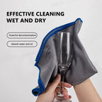 SEAMETAL Microfiber Carbon Cloth to Wipe Windows Wine Glasses Tableware Glass Cleaning Cloth Carbon Fiber Rag for Car Home Clean