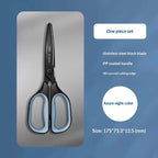 Deli Stainless Steel Scissors 3D Curved Knife Black Blade Home Office Hand Craft Anti-stick Shear Scissor School Stationery