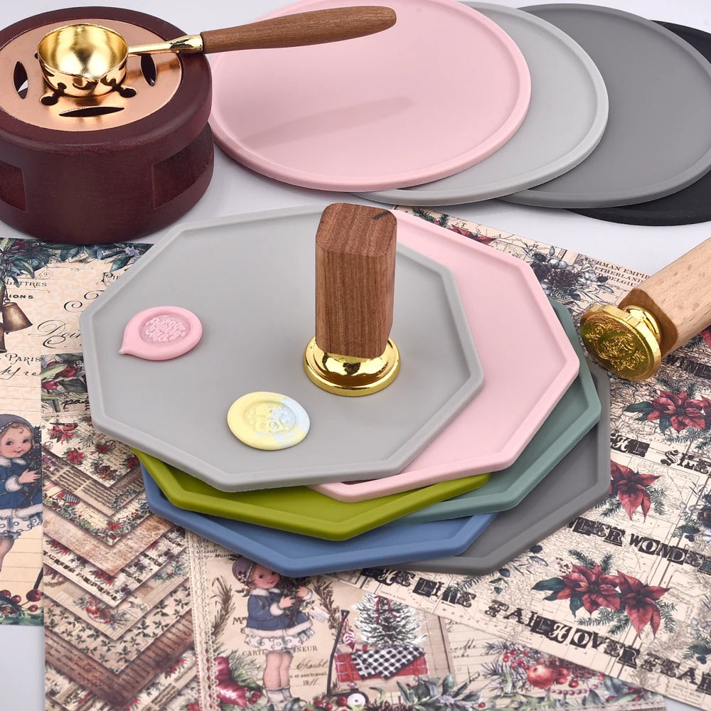 Wax Seal Stamp Silicone Mold Pad Multiple Sizes Sealing Wax Mould Mats Sealing Fix Shapes Envelope Invitation DIY Scrapbook Tool