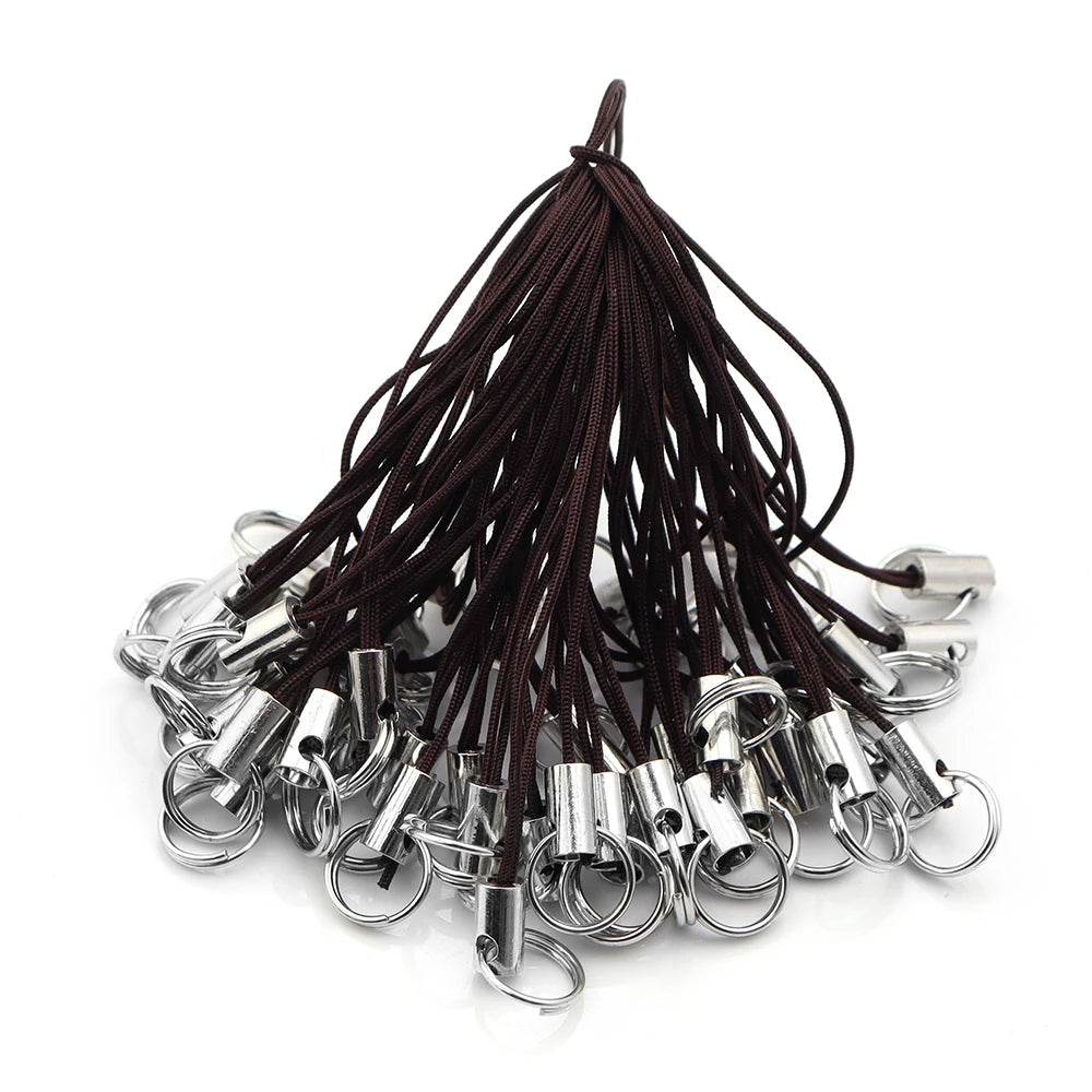 50pcs/lot Hand Wrist Lanyard String Short Grip Lanyard Mobile Phone Strap for USB Flash Drive Keychain ID Badge Holder DIY