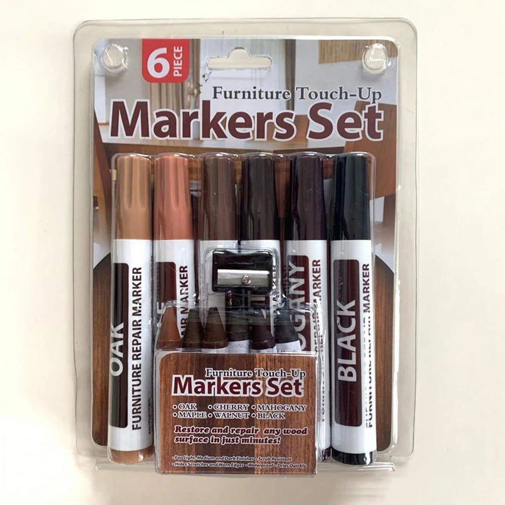 6-21Pcs Furniture Touch Up Kit Markers  Markers Crayons Filler Sticks Paint Pen Wooden Damaged Scratch Repair Pens
