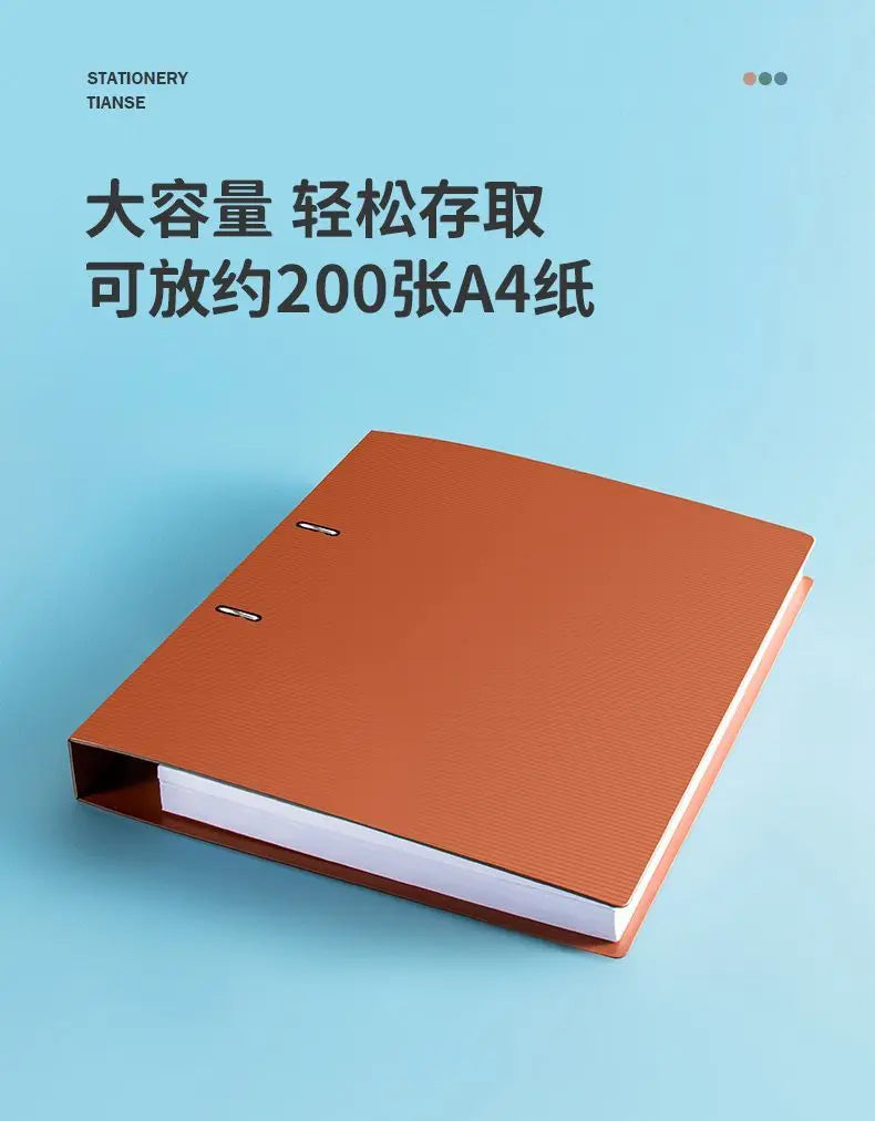 3 Hole Ring Binders File Folder Loose-leaf Binder Morandi Color Waterproof Document A4 Paper Storage