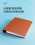 3 Hole Ring Binders File Folder Loose-leaf Binder Morandi Color Waterproof Document A4 Paper Storage