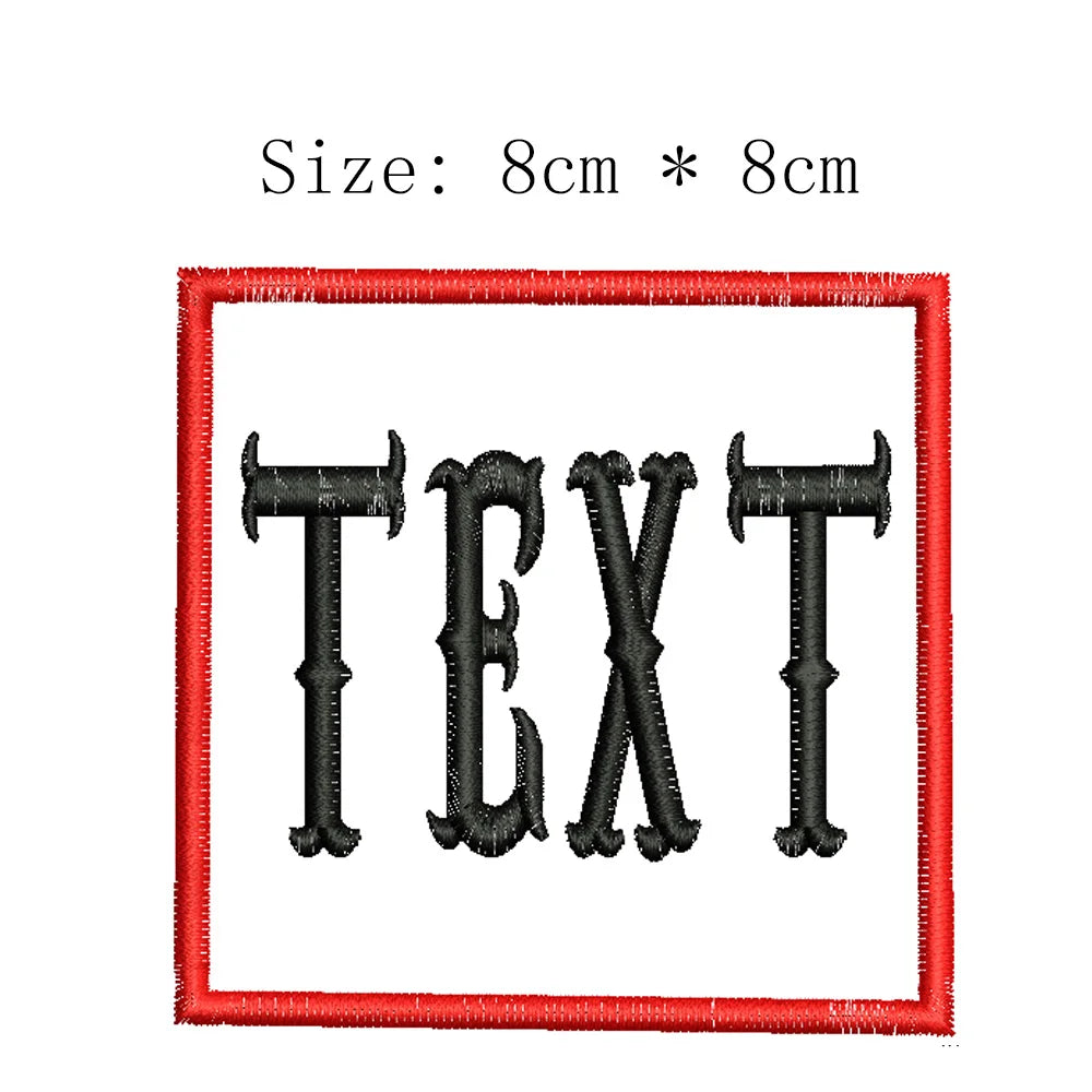 1pc 8cm Wide Customized Name Small Frame Tag Embroidery Patch Iron On Sew On Clothing For Left Chest Individual Badge