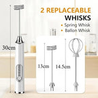 1pcs Coffee Milk Frother Blender 3 Speeds Adjustable Handheld Milk Frother Stainless Steel Electric Milk Frother USB Recharge