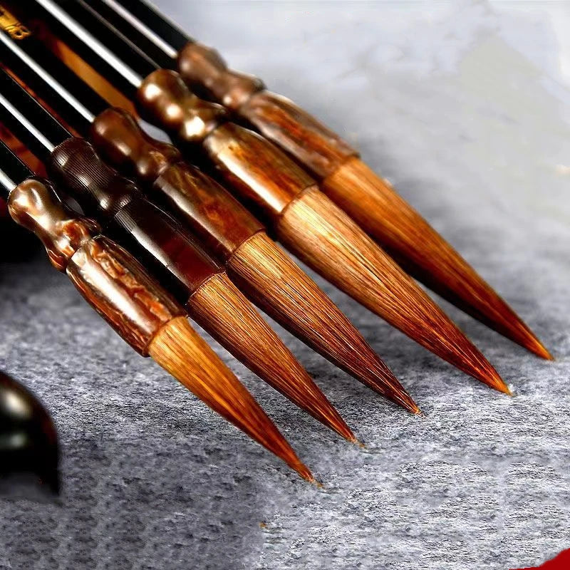 Calligraphy Brush Pen with Gift Box Traditional Chinese Painting Calligraphy Brushes Set Mixed Hair Regular Script Brush Art Pen