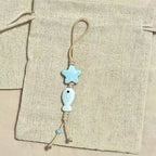 Cute Star Flower Mobile Phone Strap Kawaii Ceramic Beaded Mobile Phone Lanyard Bag Decoration Camera Pendant Fashion Keychain