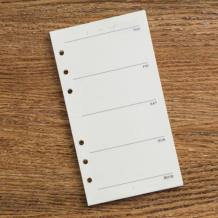 A6 40Sheets Loose Leaf Notebook Refill Spiral Binder Inner Page Grid Blank Line Diary Agenda PlannerSchool Stationery