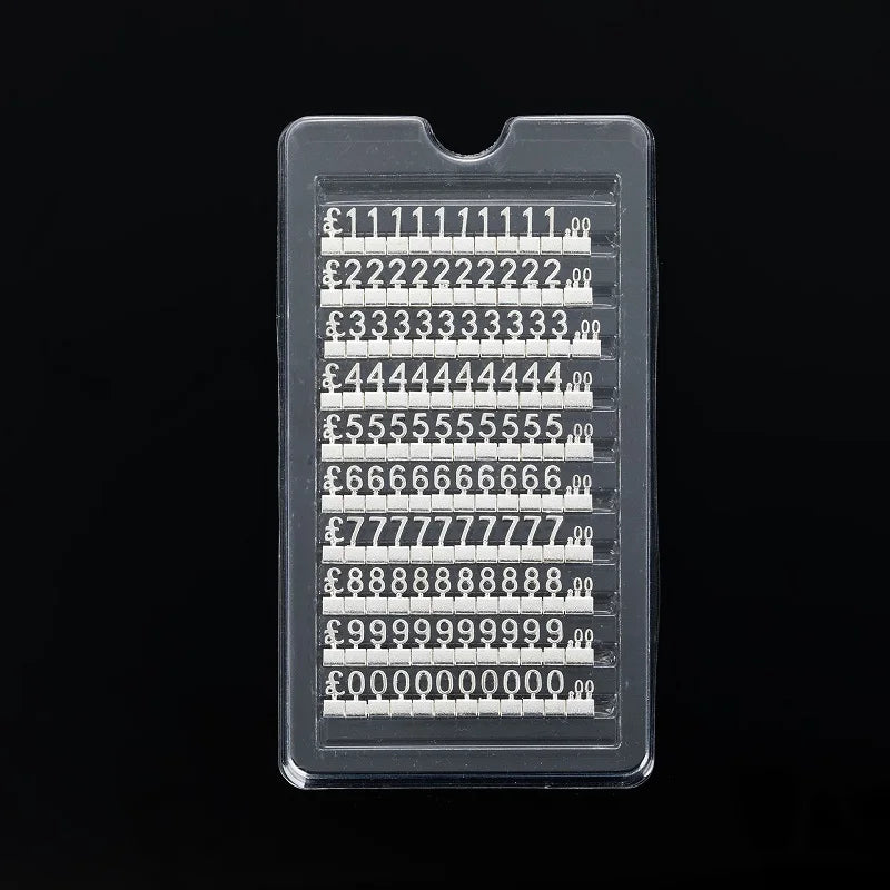 10PCS Metal Price Tags Goods  Counter Jewelry Price Display Tags Adjustable Assembly Mini Dollar Euro Pound Price Tag Plate
