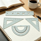 Multi functional geometric ruler set, protractor, triangle ruler, ruler, manual measurement and drawing tool